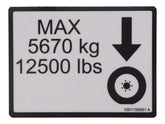 1001156891 Decal, Max Tire Load | JLG